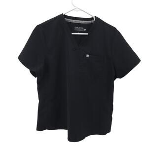 Fabletics Mens Helix 1 Pocket Scrub Top Black Large L Nursing Medical Healthcare